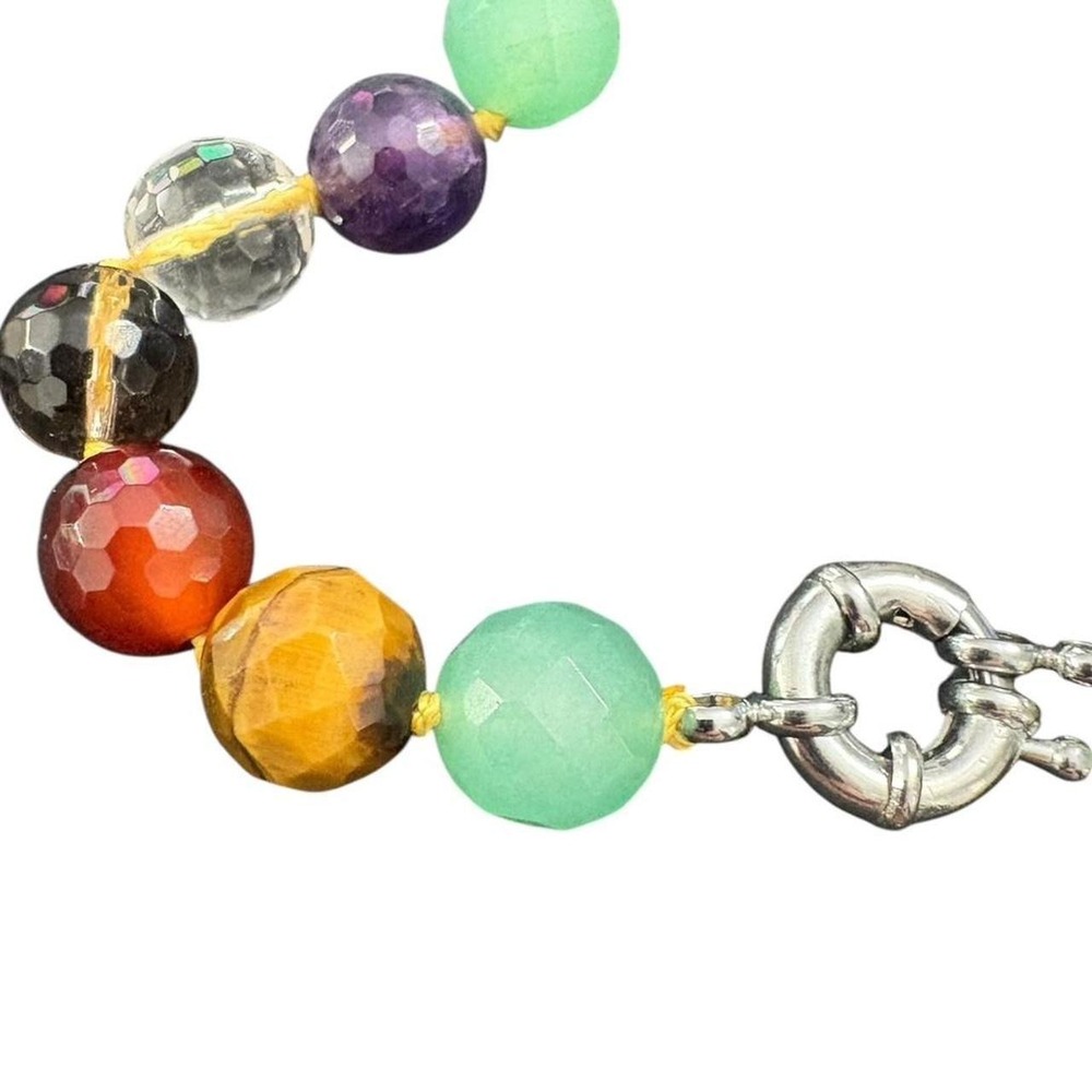 Gemstone and Glass Faceted Necklace - Picture 2 of 3